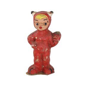Vintage Spanish Mud People Devil Figurine Terracotta Halloween